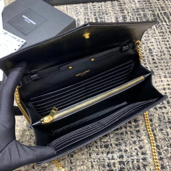 YSL Chain Wallet Bag Black With Golden Hardware