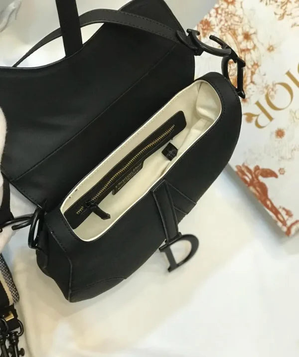 Dior Maxi Saddlle Black Grained Calfskin Bag