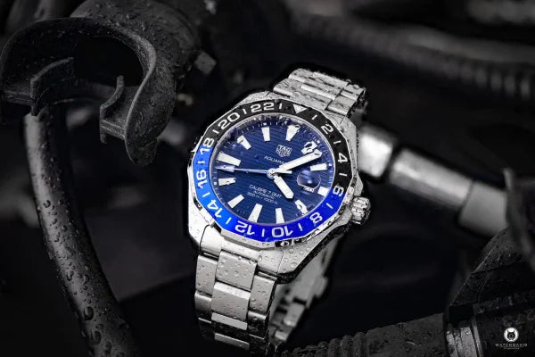 Tag Heuer Steel Estate Aquaracer GMT Wristwatch