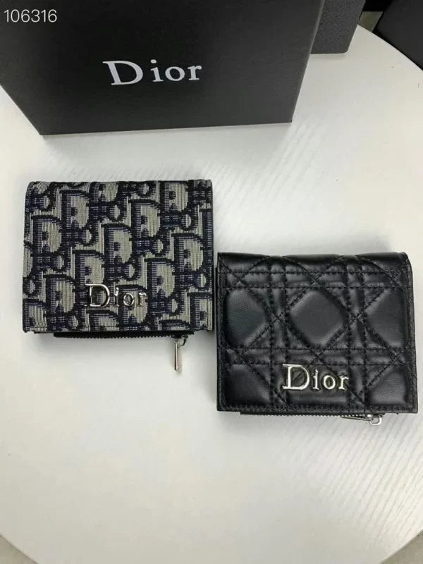 Lady Dior Leather Card Wallet