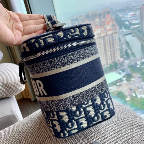 Christian Dior Travel Vanity Case 鈥� Women鈥檚 Oblique Embroidery Cosmetic Bags