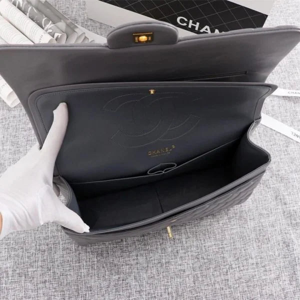 Chanel Grey Leather Handbag For Women