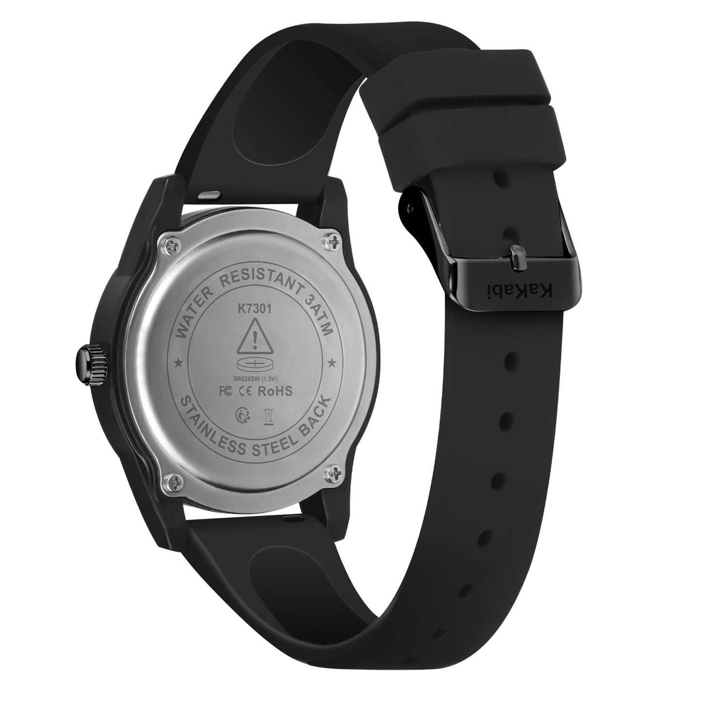 Men's Easy to Read Watch, Unisex Military Sport Analog Quartz Casual Wristwatch with Comfortable Silicone Strap, 24 Hour Time, 30M Water Resistance