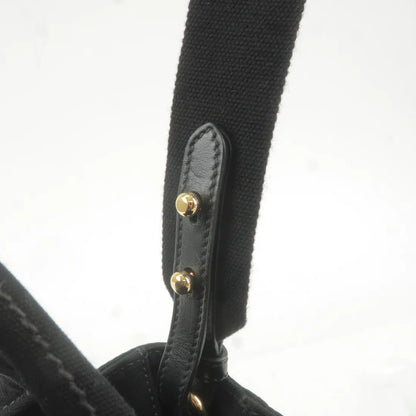 Prada Black Basket Tote Bag With Triangular Logo