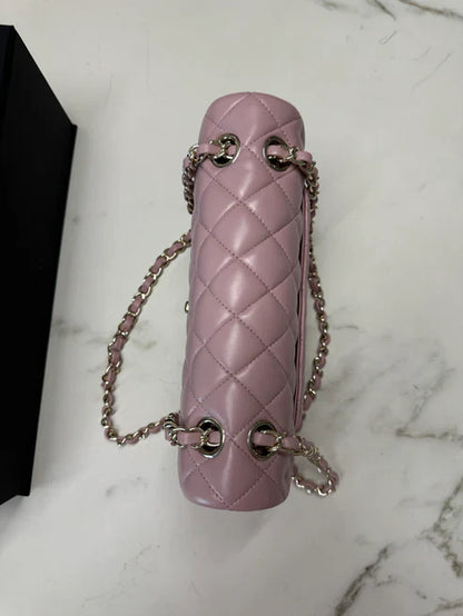 Chanel Classic Double Flap 25 Shoulder Bag Iridescent Pink
