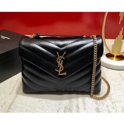 YSL Loulou Small in Matelass茅 鈥淵鈥� Leather Bag Golden Hardware