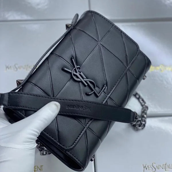 Saint Laurent Leather Chain Wallet Clutch Bags
