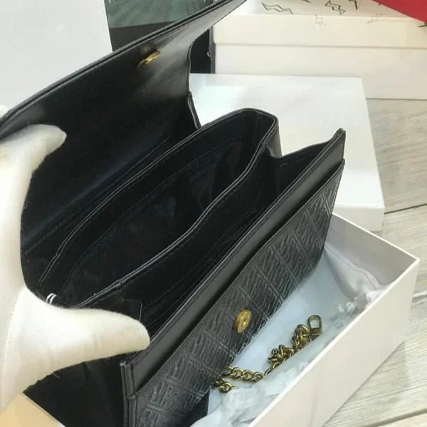 Saint Laurent Leather Chain Wallet Clutch Bags