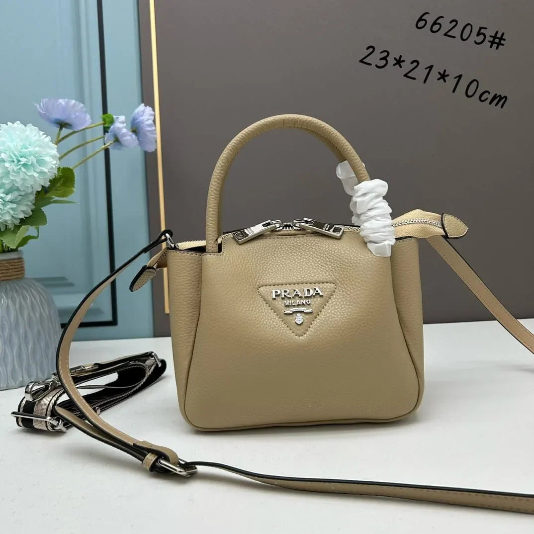 Prada Mini Leather Apricot Shoulder Handbag