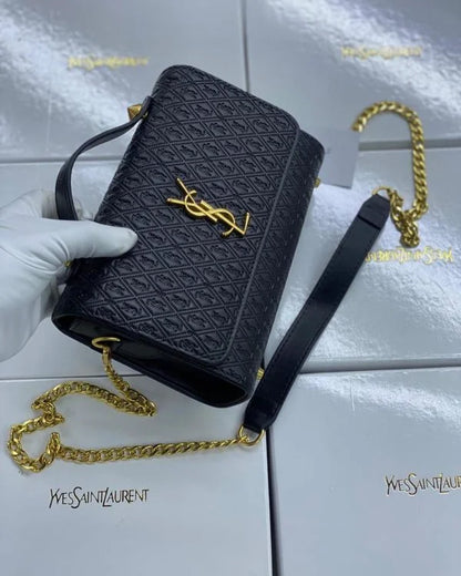 Saint Laurent Leather Chain Wallet Clutch Bags
