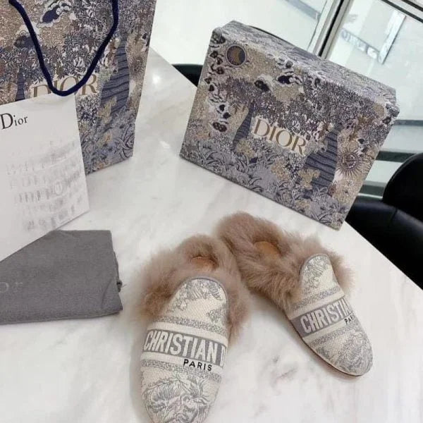 Christian Dior Mules With Fur