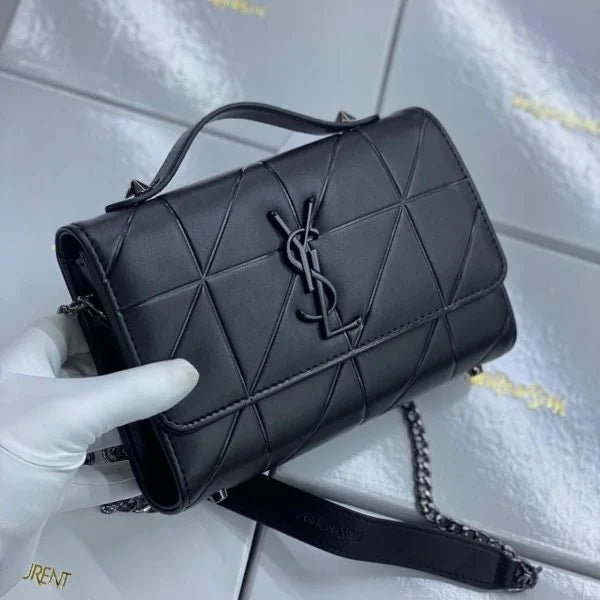 Saint Laurent Leather Chain Wallet Clutch Bags