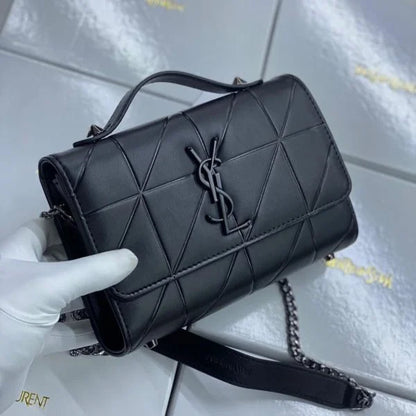 Saint Laurent Leather Chain Wallet Clutch Bags