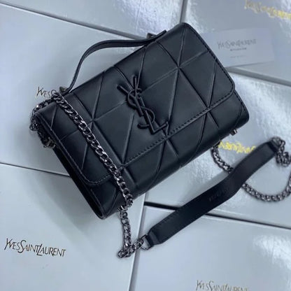 Saint Laurent Leather Chain Wallet Clutch Bags