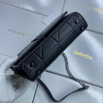 Saint Laurent Leather Chain Wallet Clutch Bags