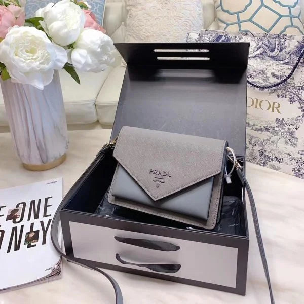 Prada Saffiano Leather Mini Envelope Bags