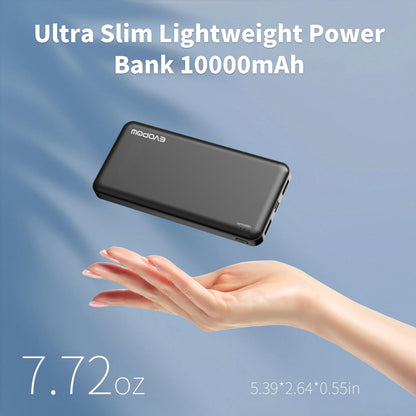 2 Pack Portable Charger, Slimmer 10000mAh Power Bank, USB C in&Out Fast Charging Battery Pack, Portable Power Bank for iPhone 16 15 14 13 12 Tablet Samsung S23 S22 Pixel and Heated Vest (Black)