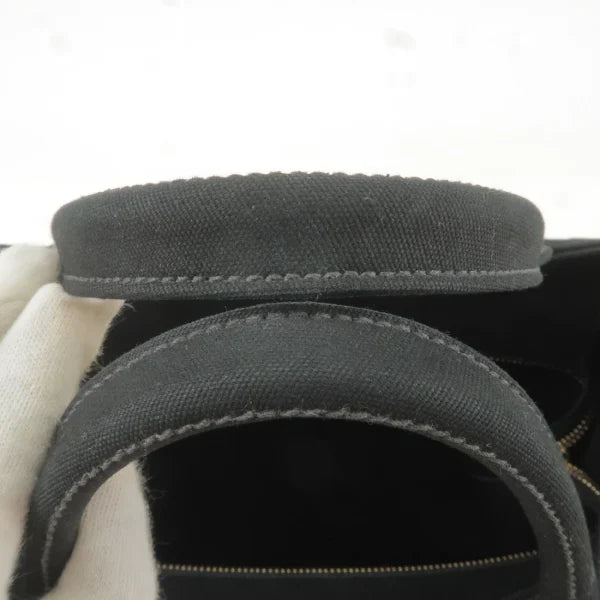 Prada Black Basket Tote Bag With Triangular Logo