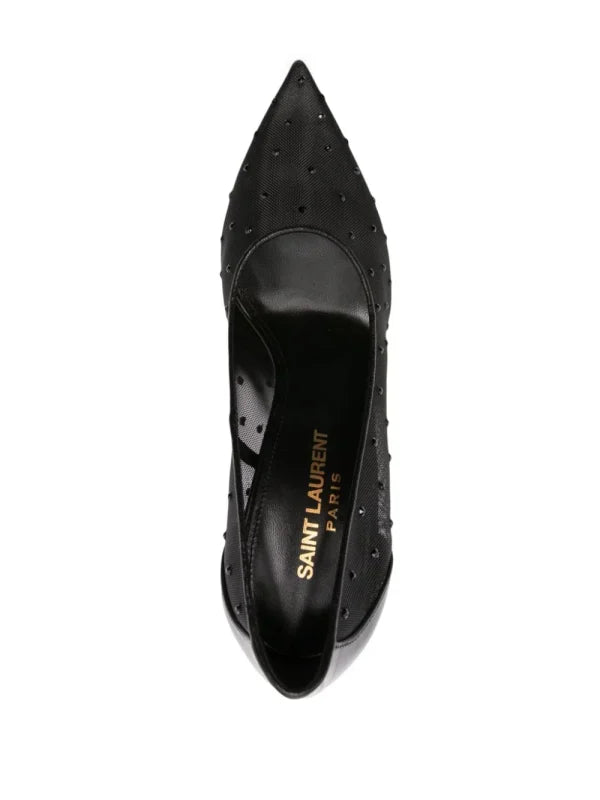 YSL Anja Rhinestone Mesh Pumps