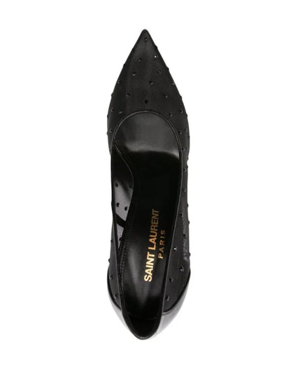 YSL Anja Rhinestone Mesh Pumps