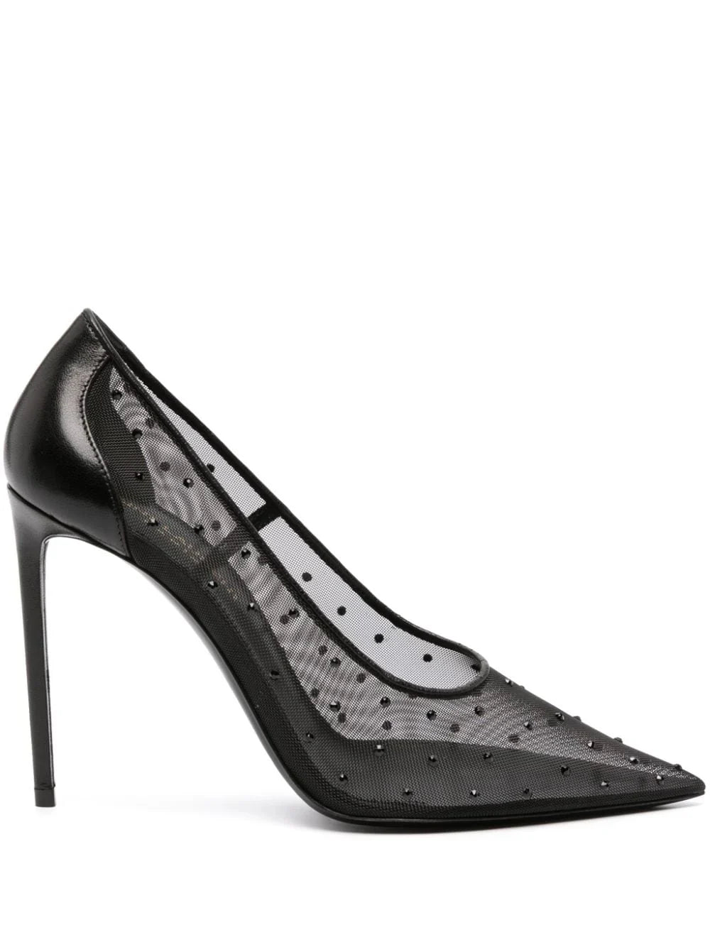 YSL Anja Rhinestone Mesh Pumps