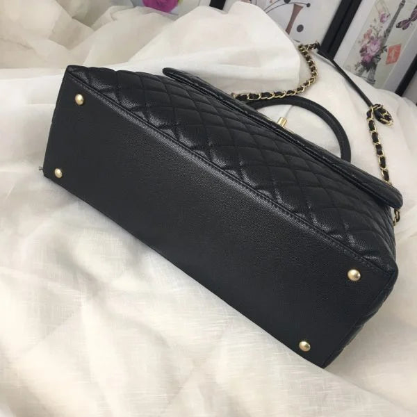 Chanel Kelly Handbag Black Flap Leather Bag