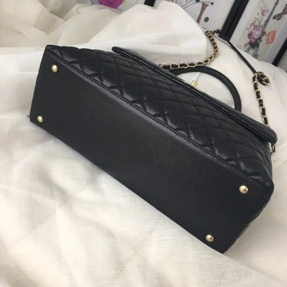 Chanel Kelly Handbag Black Flap Leather Bag