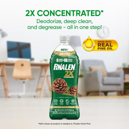 PINALEN 2X Max Aromas Concentrated Multipurpose Cleaner - Fresh Pine Scent - 108 fl oz - All Purpose Cleaner for Kitchen, Bathroom, Floors & Outdoors