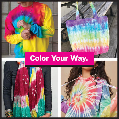 Tulip One-Step Tie Dye Kit, Large Group Activity, Gift, 14 Vibrant Colors, Permanent Fabric Dye, Easy Clean-up, 18 Prefilled Full-Size Bottles and Tools