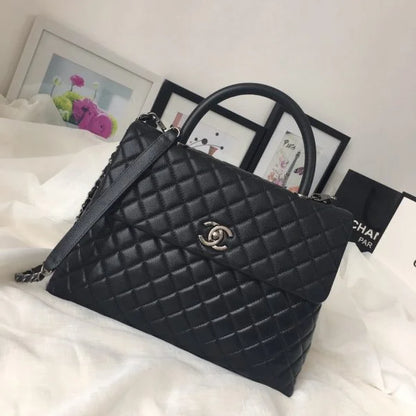 Chanel Kelly Handbag Black Flap Leather Bag