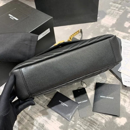 YSL Envelope Leather Handbag in Golden Hardware For Women