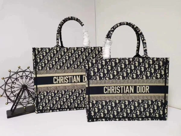 Dior Women Book Tote With Oblique Embroidery