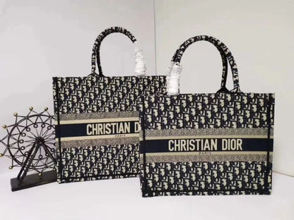 Dior Women Book Tote With Oblique Embroidery