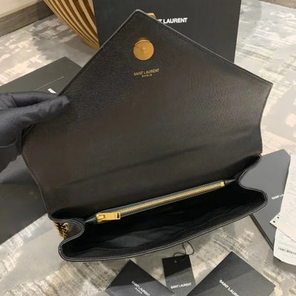 YSL Chain Wallet Bag Black With Silver Hardware