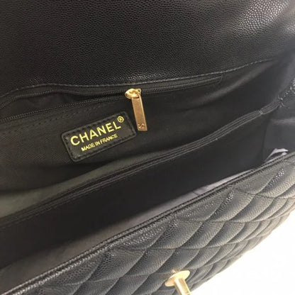 Chanel Kelly Handbag Black Flap Leather Bag