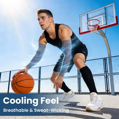 8 Pairs Soft Arm Sleeves, UV Sun Protection Cooling Compression Arm Covers for Outdoor Work, Sports, Men & Women
