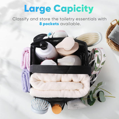 EUDELE Mesh Shower Caddy Portable for College Dorm Room Essentials, Shower Caddy Dorm with 9-Pocket Large Capacity for Beach, Swimming, Gym, Camping, Travel essentials