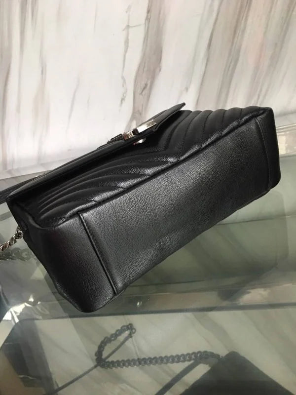 YSL Envelope Leather Handbag in Silver Hardware