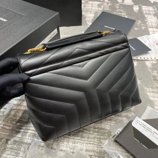 YSL Loulou Small in Matelass茅 鈥淵鈥� Leather Bag Golden Hardware
