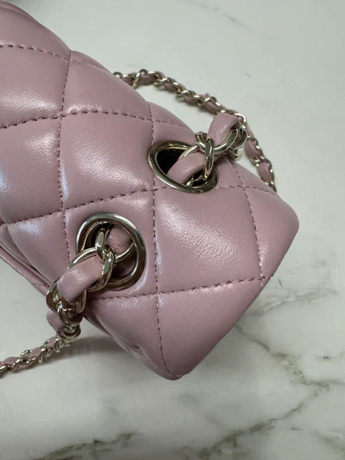 Chanel Classic Double Flap 25 Shoulder Bag Iridescent Pink