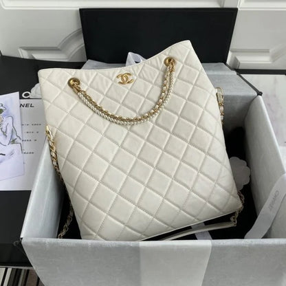 Chanel Leather Shoulder Bag 鈥� Shopping Tote Bag