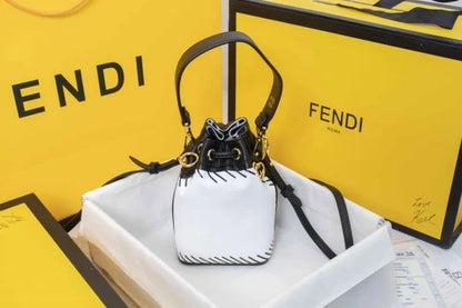 Fendi MON Tresor Leather Bucket Bag
