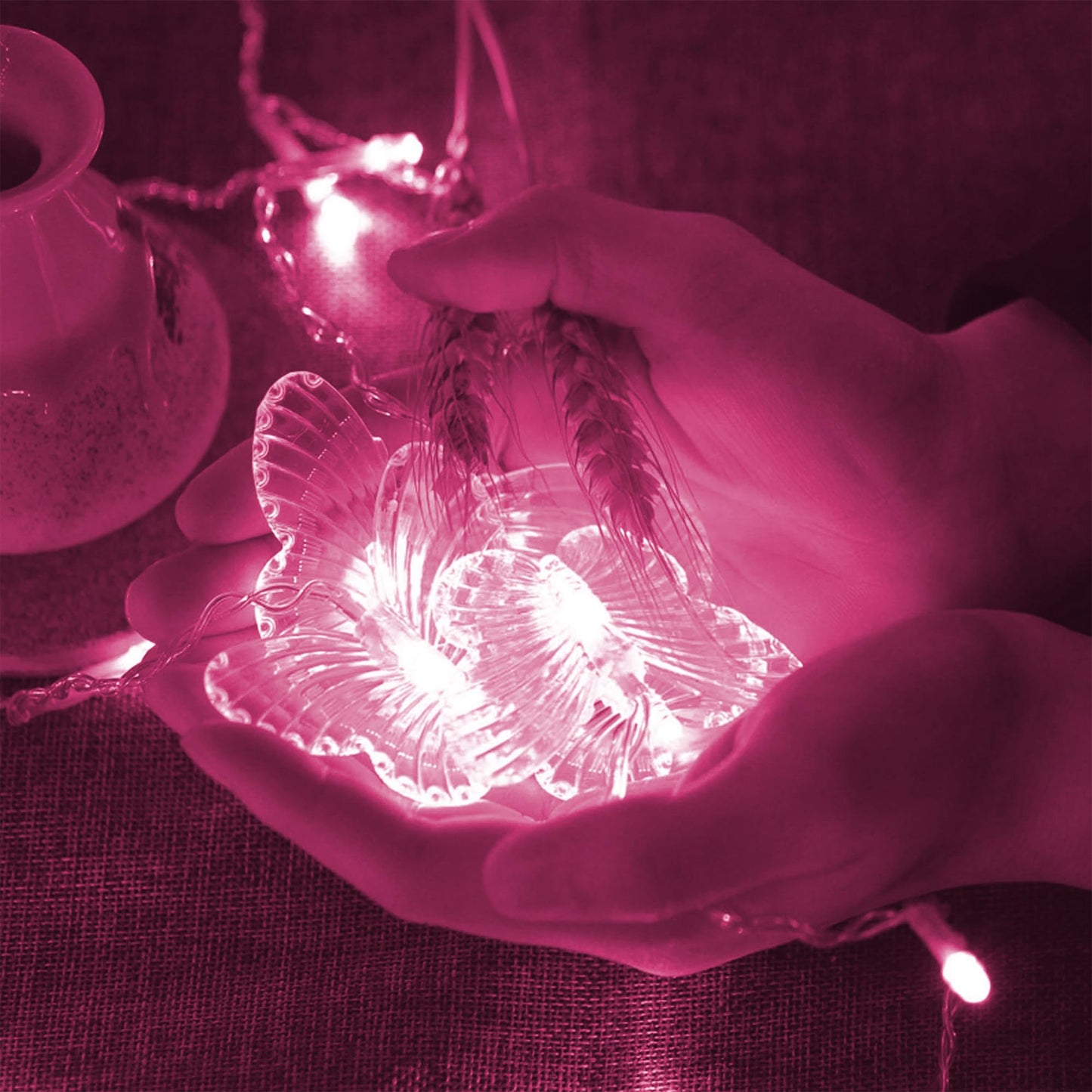 Butterfly Curtain Lights, 4.9ft 48 LED USB Window Fairy Lights 10 Butterflies 8 Modes Firefly Twinkle Timer String Lights with Remote for Room Bedroom Wall Ceiling Party Wedding Christmas