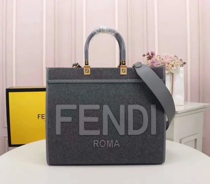 Fendi Sunshine Shopper Calf Leather Bag With Strap