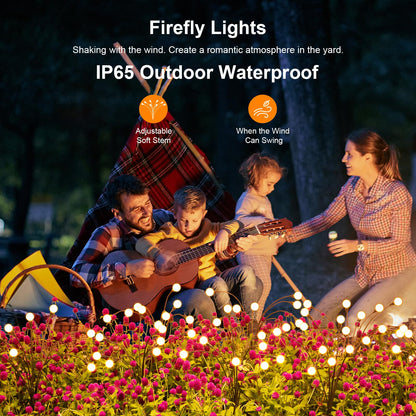 Solar Lights Outdoor(4 Pack,32 LEDs), ASMAD Solar Garden Lights, Outdoor Decorations, Firefly Light for Patio Decor, Big Bulb, Unique Gifts for Women, Gifts...
