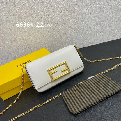 Fendi Wallet on Chain with Pouches White