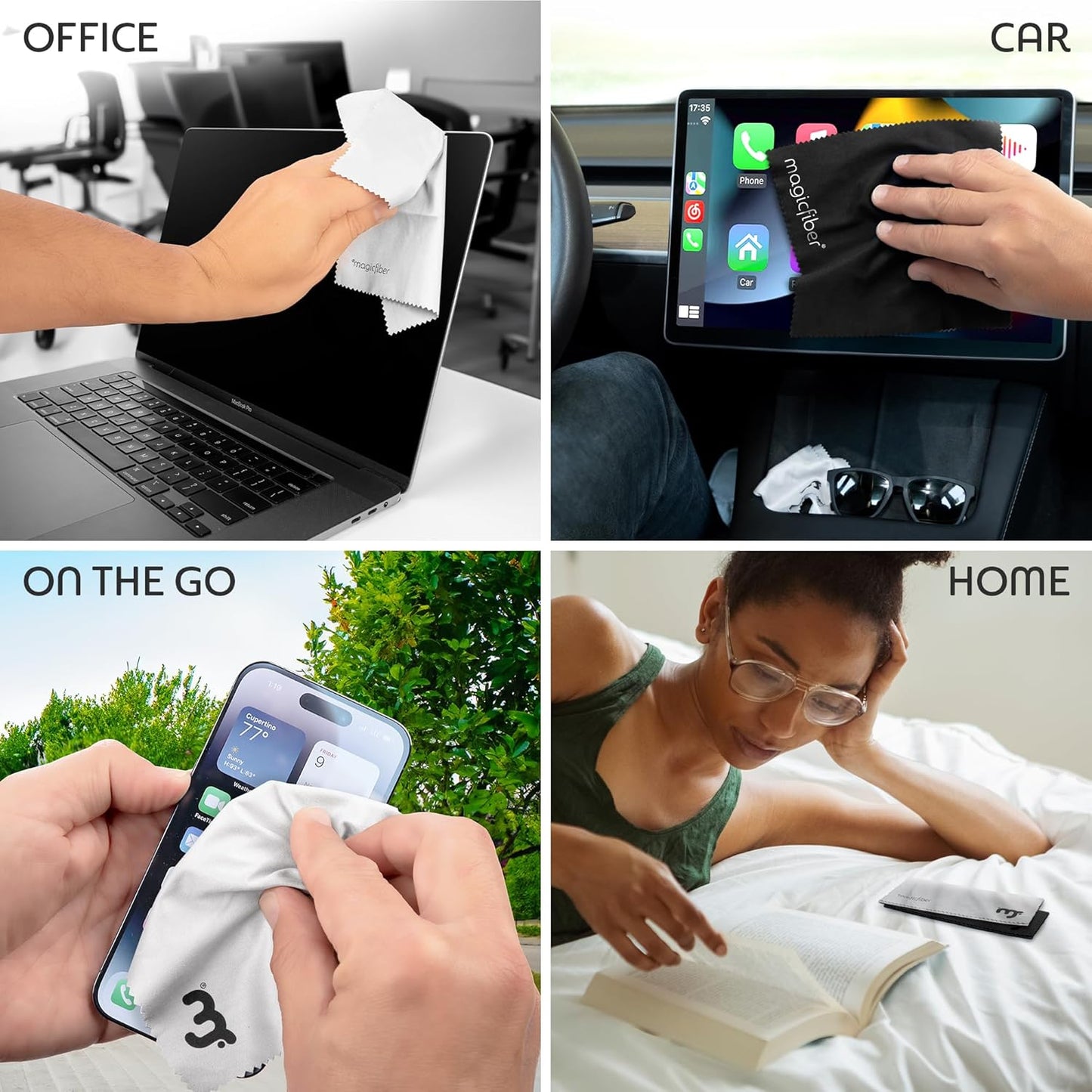 MagicFiber Microfiber Cleaning Cloth, 6 Pack - Premium Cloth for Glasses, Lens, Screens & MoreMagicFiber Microfiber Cleaning Cloth, 6 Pack - Premium Cloth for Glasses, Lens, Screens & More