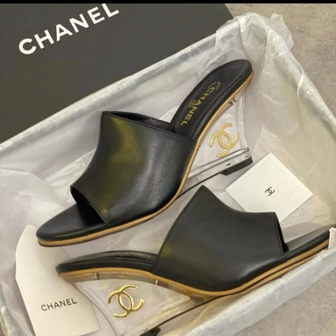 Chanel Black Slides 鈥� Fashion slippers