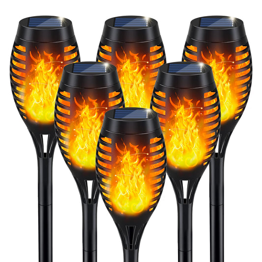 Solar Torch Light with Flickering Flame for Halloween Decorations | Solar Lights Outdoor for Halloween Decor, Waterproof Solar Garden Lights, Flame Torches for Outside Garden Patio Pathway Yard