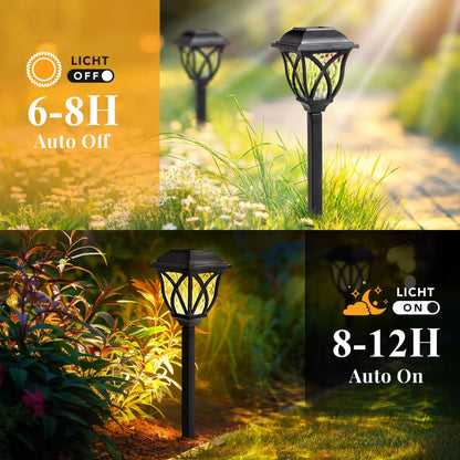 GIGALUMI 6 Pack Solar Lights Outdoor Waterproof, LED Solar Garden Lights, Outdoor Decorations, Garden Decor for Yard, Patio, Landscape, Planter, Walkway (Warm White)